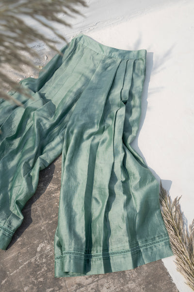 Sage chanderi pants