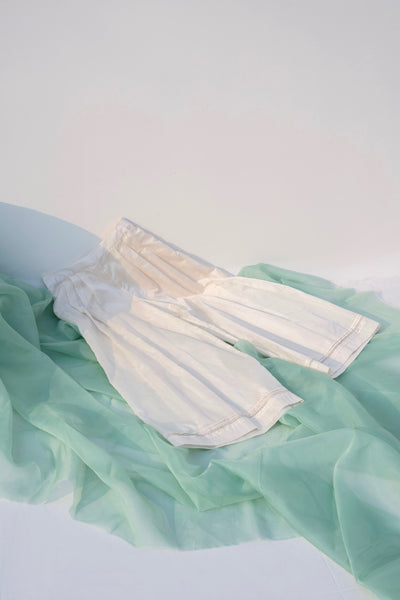 White chanderi pants