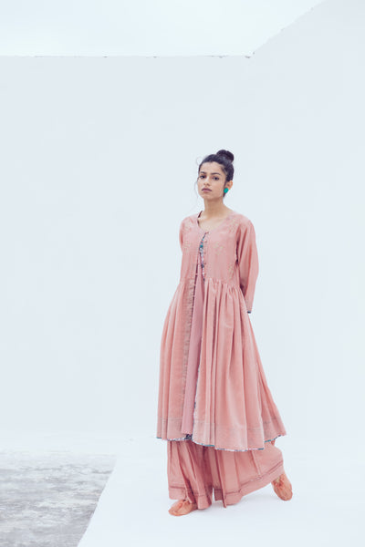 Coral chanderi pants